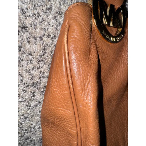 Women's Michael Kors Brown Gold Leather Hobo Bag One Size​ - Picture 7 of 16